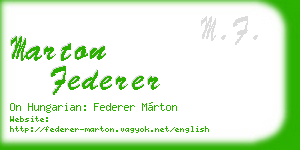 marton federer business card