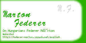 marton federer business card